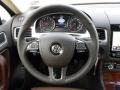 2011 Volkswagen Touareg Saddle Brown Interior Steering Wheel Photo