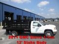 Summit White - Sierra 3500HD Work Truck Regular Cab Stake Bed Photo No. 1
