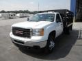 2011 Summit White GMC Sierra 3500HD Work Truck Regular Cab Stake Bed  photo #3