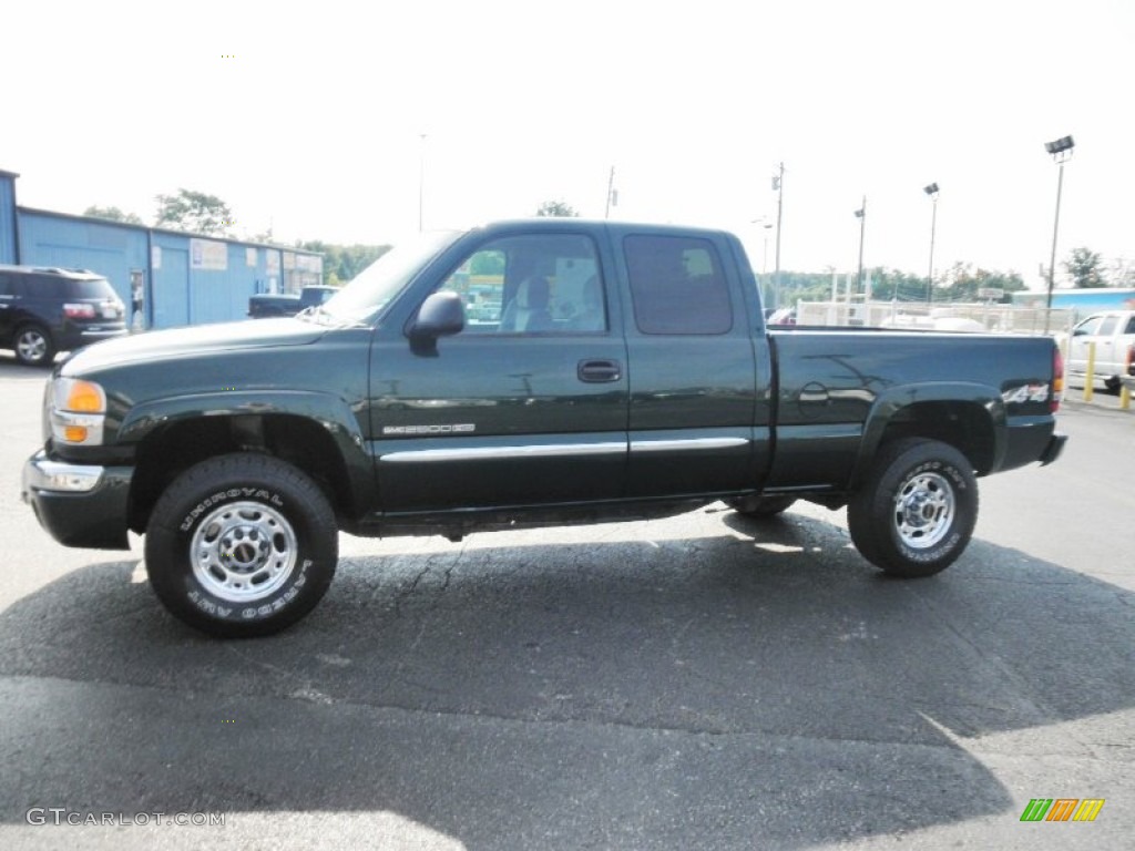 2003 Sierra 2500HD SLE Extended Cab 4x4 - Polo Green Metallic / Dark Pewter photo #4