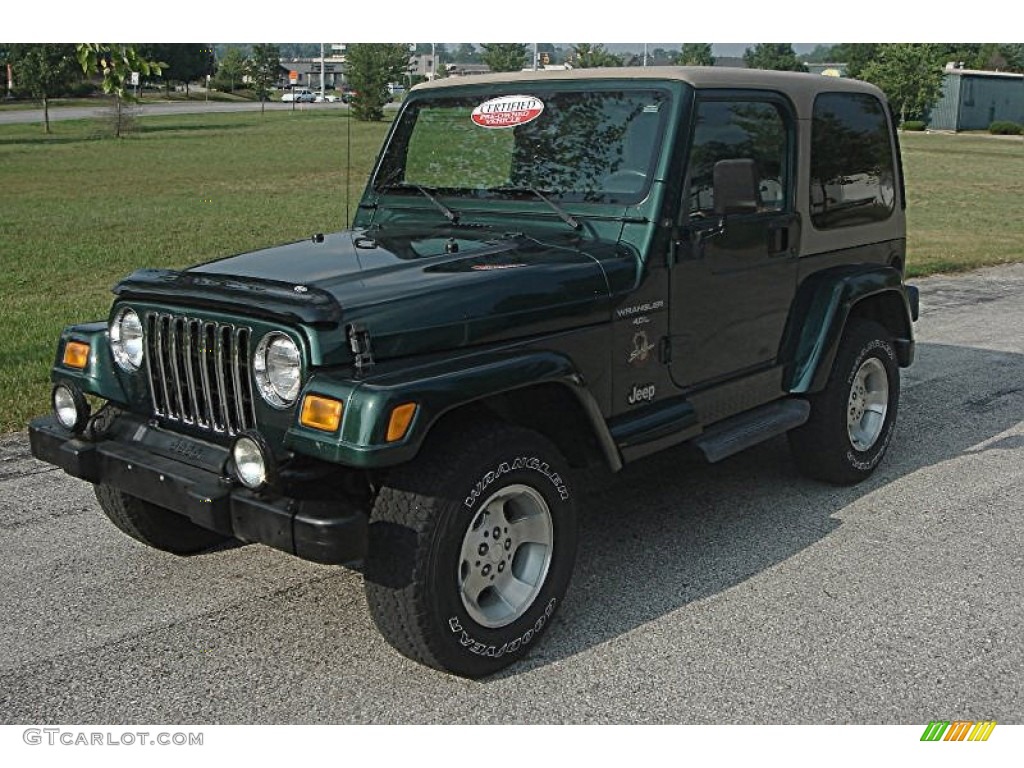 2001 Wrangler Sahara 4x4 - Forest Green / Camel/Dark Green photo #36