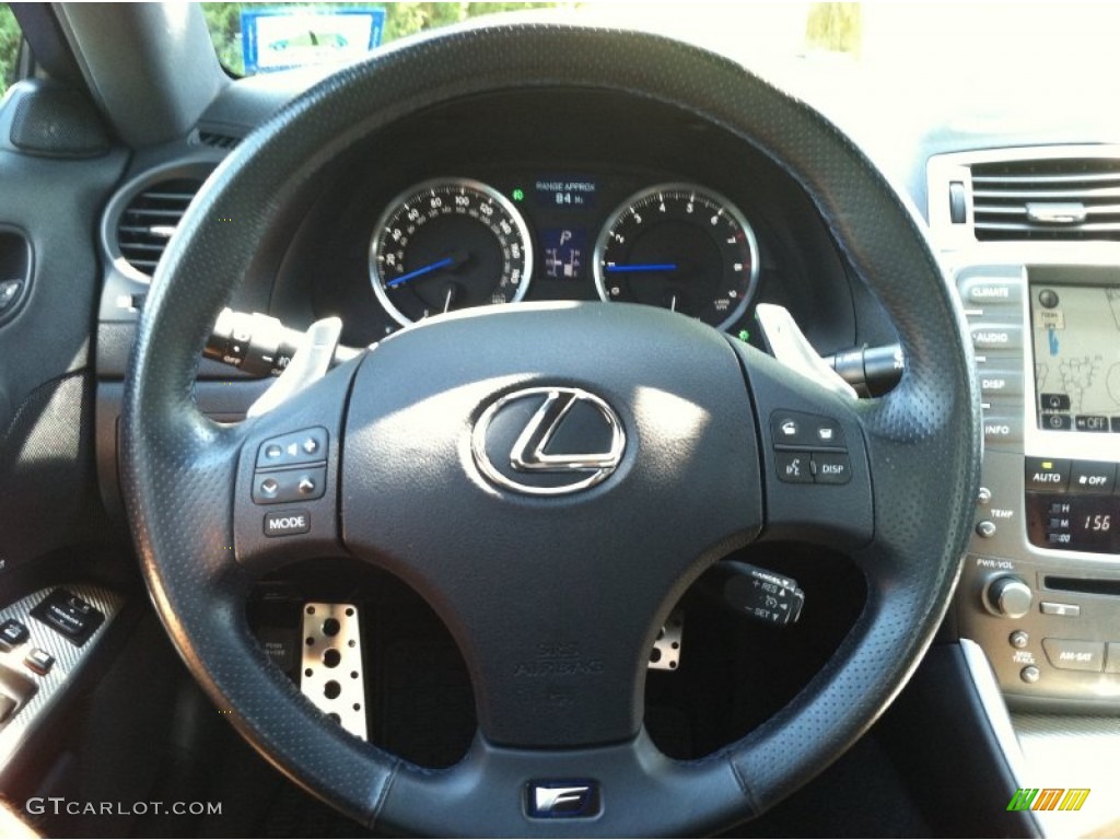 2008 Lexus IS F Black Steering Wheel Photo #52212799