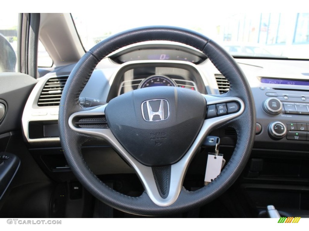 2011 Honda Civic LX-S Sedan Black Steering Wheel Photo #52213378