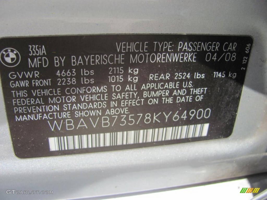 2008 3 Series 335i Sedan - Titanium Silver Metallic / Black photo #24