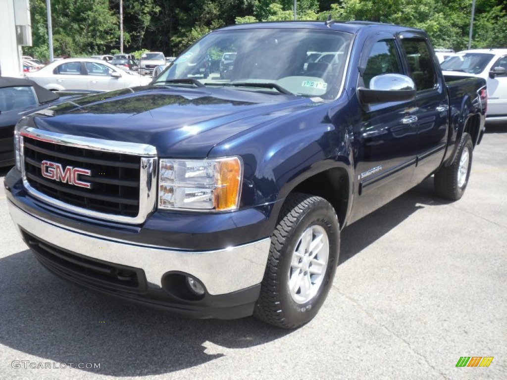 2007 Sierra 1500 SLE Crew Cab 4x4 - Deep Blue Metallic / Dark Titanium/Light Titanium photo #2