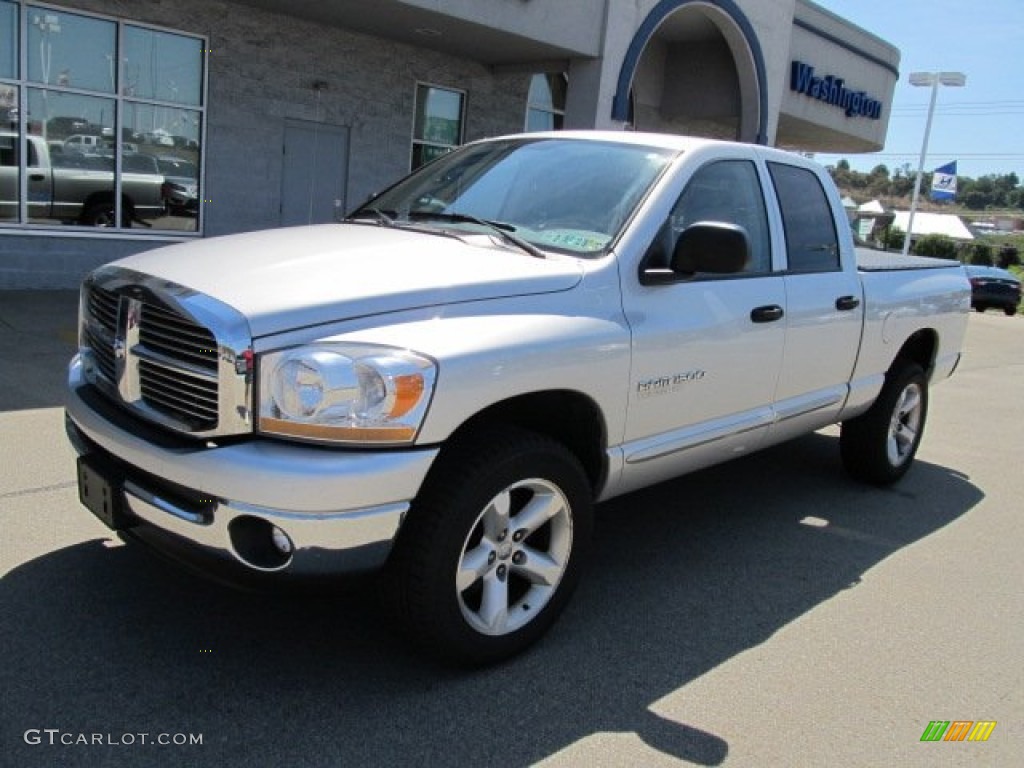 2006 Ram 1500 SLT Quad Cab 4x4 - Bright Silver Metallic / Medium Slate Gray photo #2