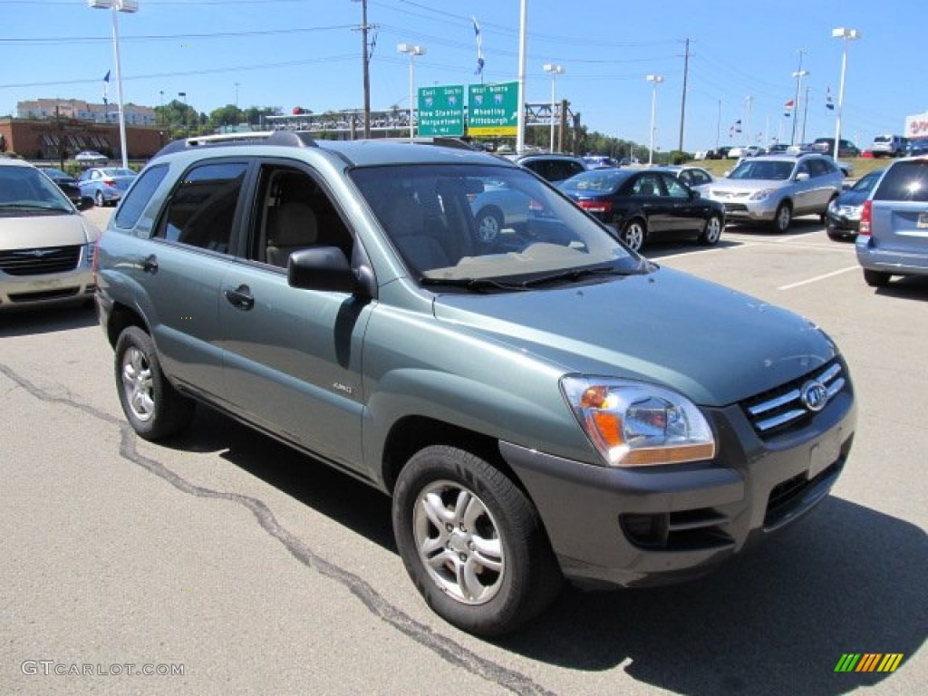 2008 Sportage EX V6 4x4 - Royal Jade Green Metallic / Beige photo #8