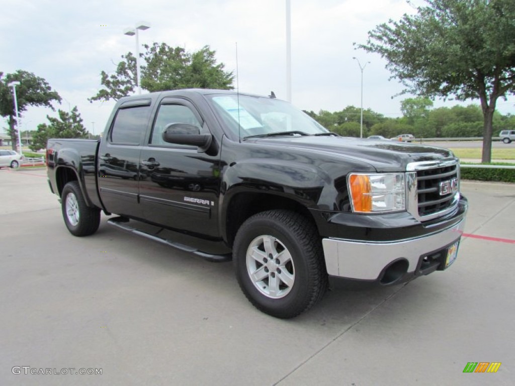 2008 Sierra 1500 SLT Crew Cab 4x4 - Onyx Black / Light Titanium photo #7