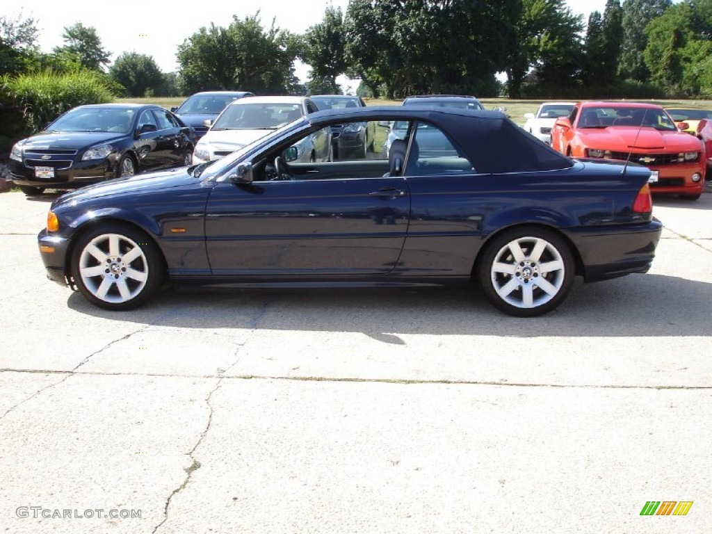 2001 3 Series 325i Convertible - Orient Blue Metallic / Black photo #9