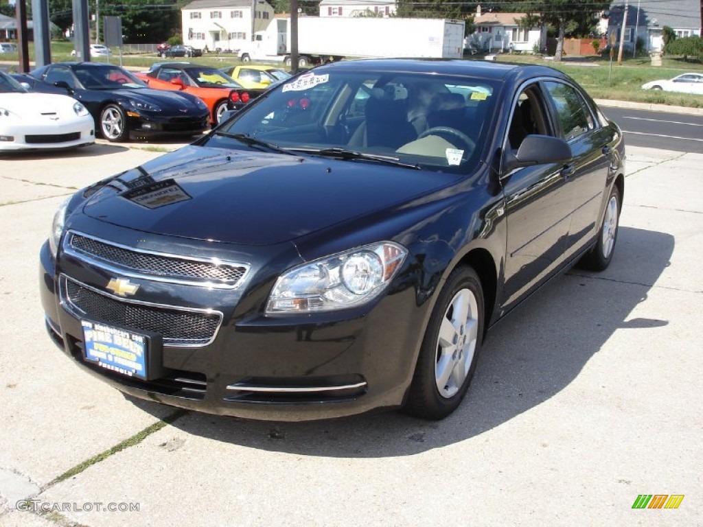 2008 Malibu LS Sedan - Black Granite Metallic / Cocoa/Cashmere Beige photo #1