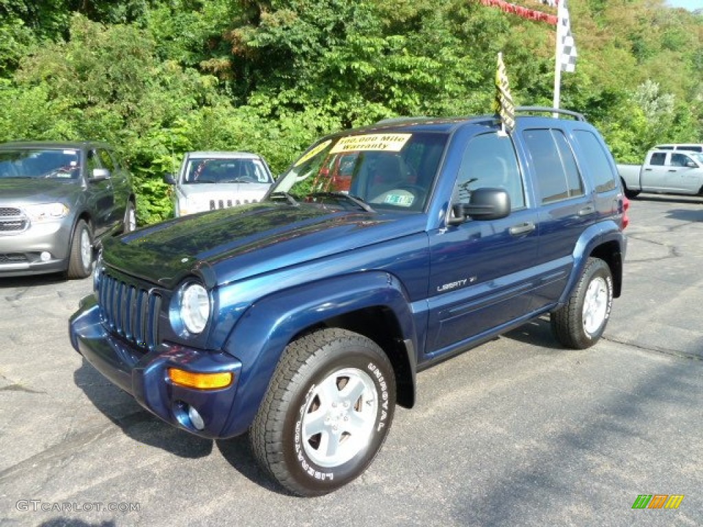 2002 Liberty Limited 4x4 - Patriot Blue Pearlcoat / Taupe photo #1