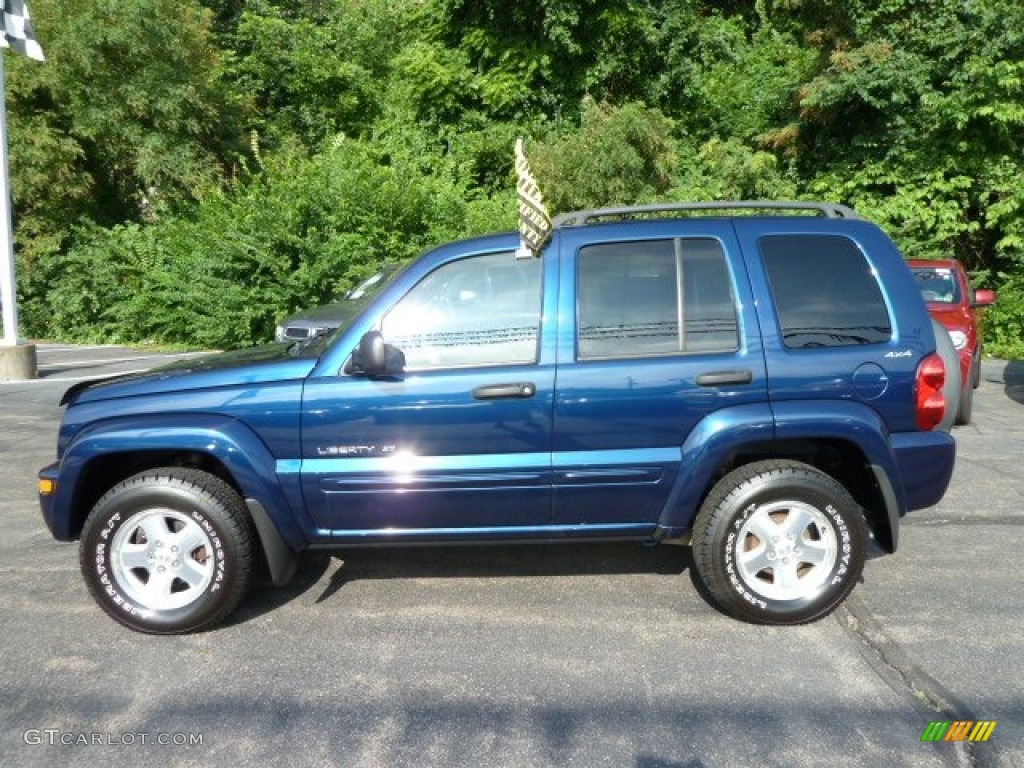 2002 Liberty Limited 4x4 - Patriot Blue Pearlcoat / Taupe photo #2