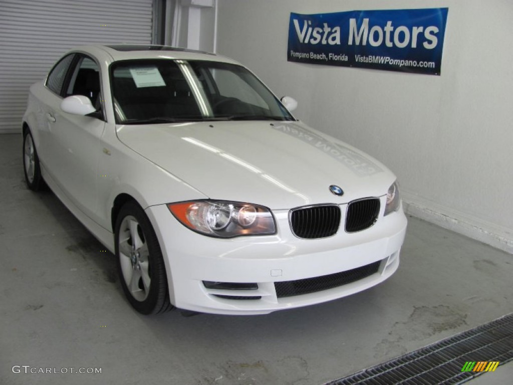 2008 1 Series 128i Coupe - Alpine White / Black photo #1