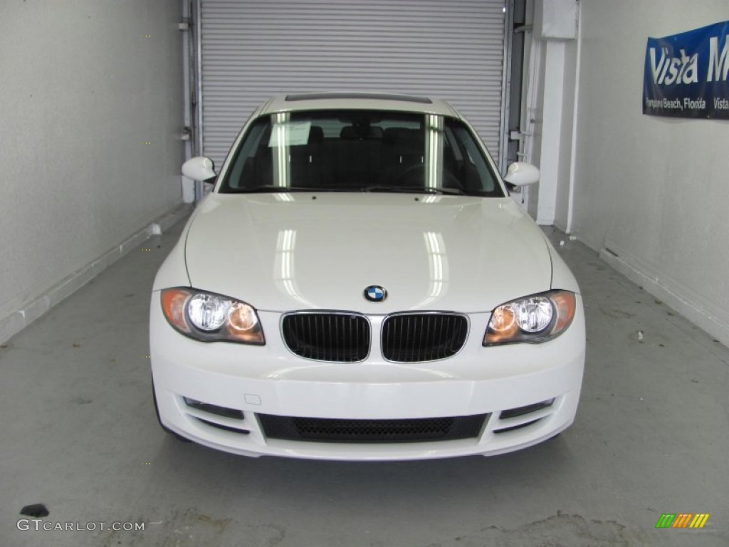 2008 1 Series 128i Coupe - Alpine White / Black photo #2