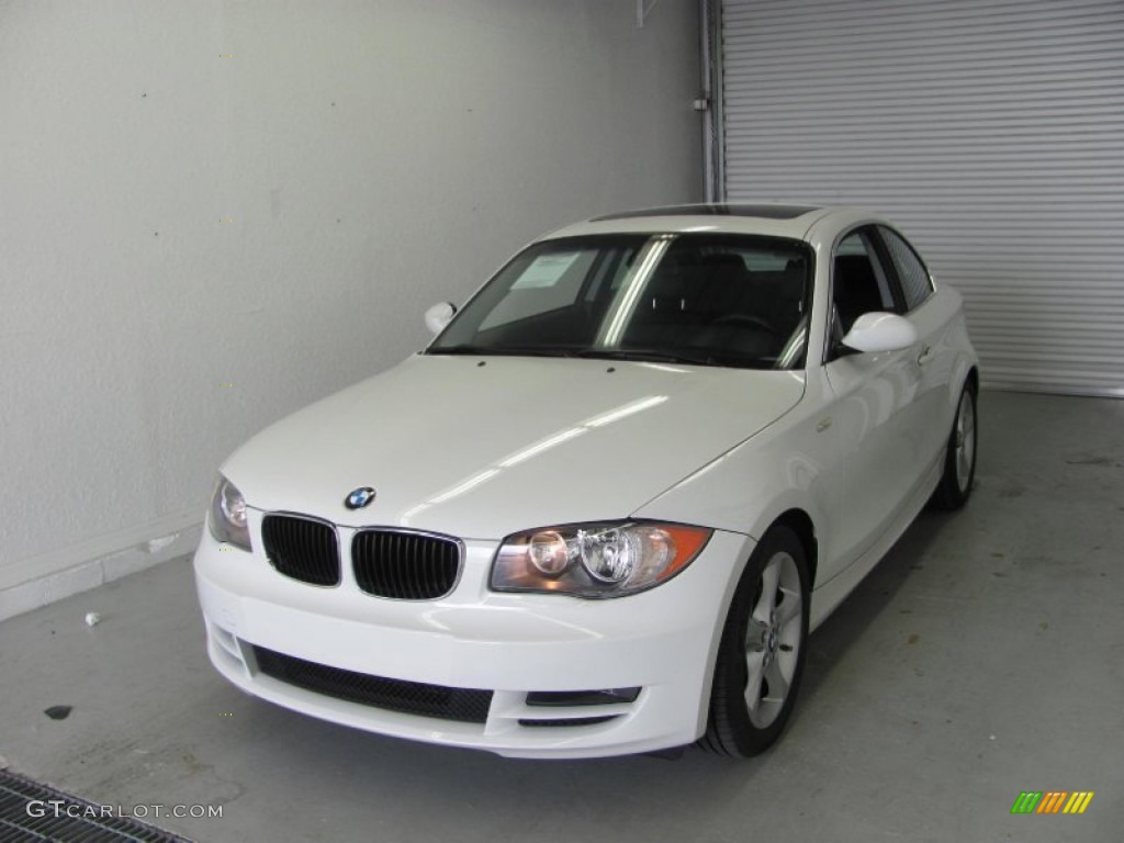 2008 1 Series 128i Coupe - Alpine White / Black photo #3