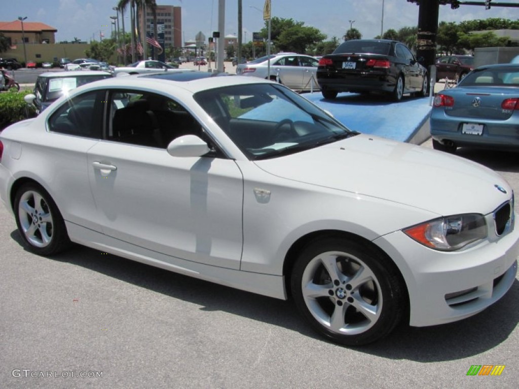 2008 1 Series 128i Coupe - Alpine White / Black photo #11