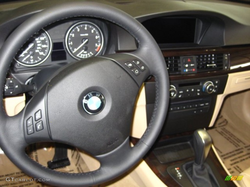 2011 BMW 3 Series 328i Sports Wagon Beige Steering Wheel Photo #52232257