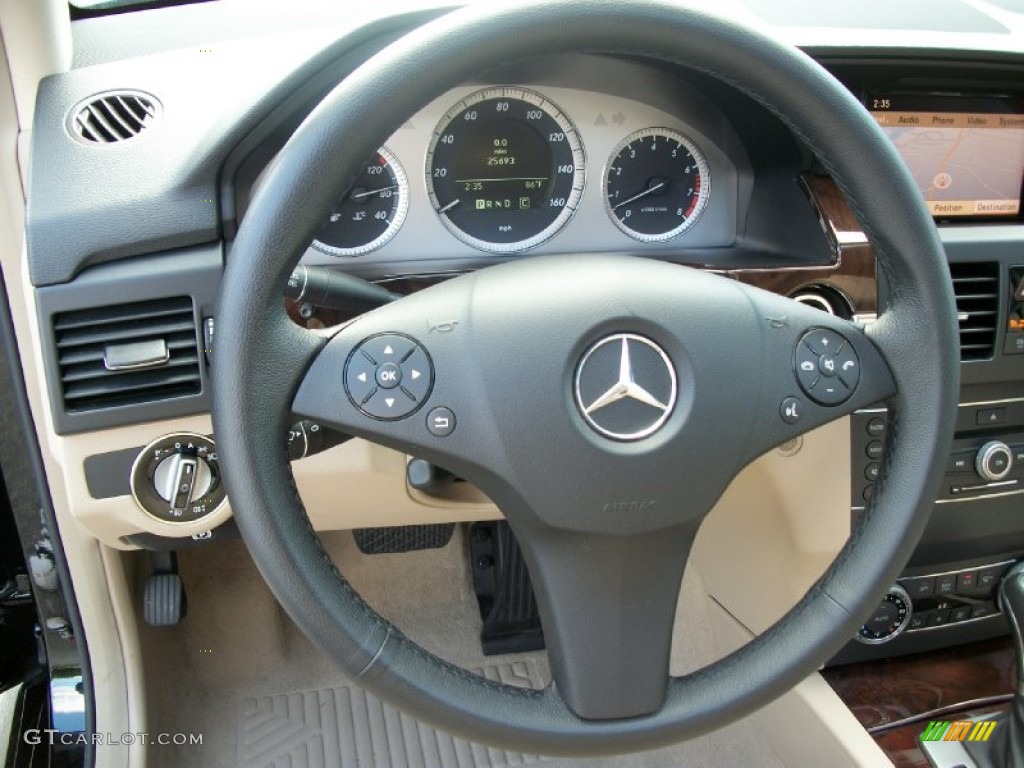 2010 Mercedes-Benz GLK 350 4Matic Almond/Black Steering Wheel Photo #52232684