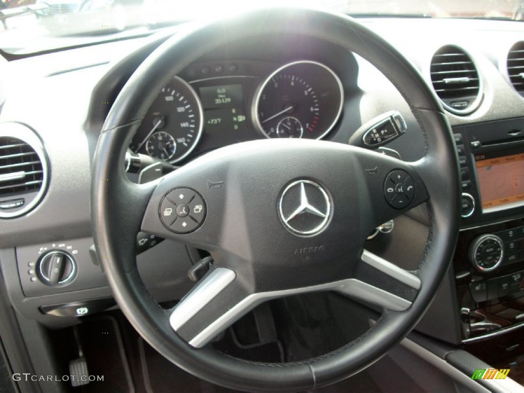 2010 Mercedes-Benz ML 350 4Matic Black Steering Wheel Photo #52233481