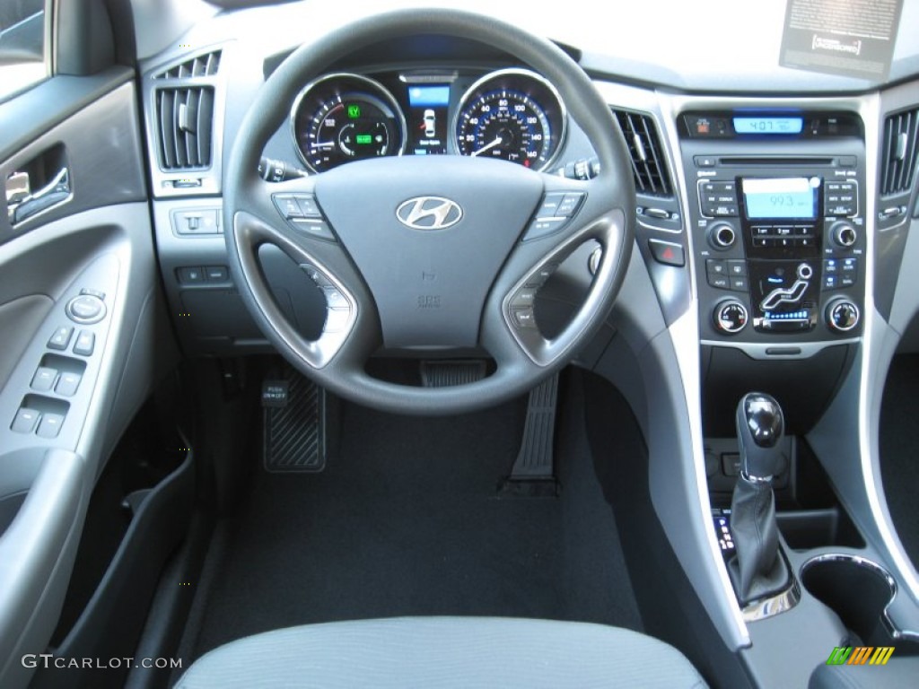 2011 Hyundai Sonata Hybrid Gray Dashboard Photo #52234798