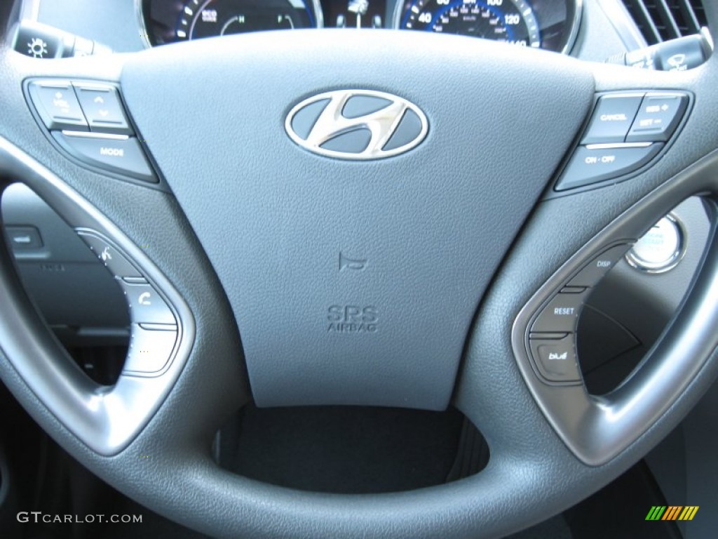 2011 Hyundai Sonata Hybrid Gray Steering Wheel Photo #52234870