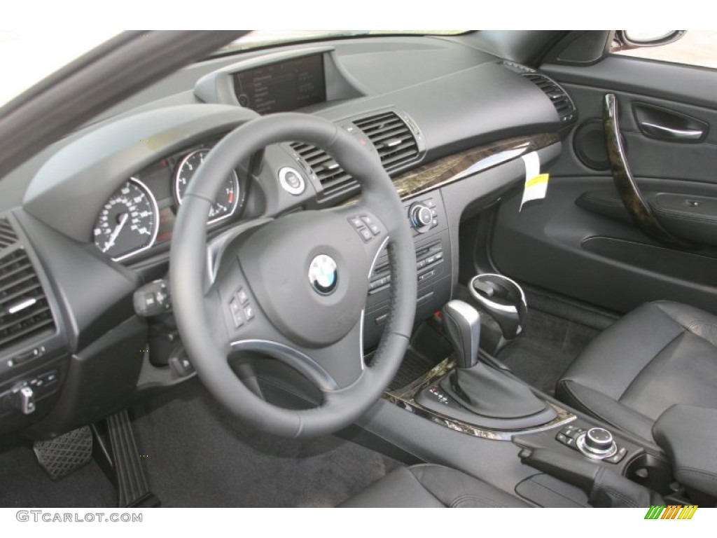 Black Interior 2012 BMW 1 Series 128i Convertible Photo #52235488