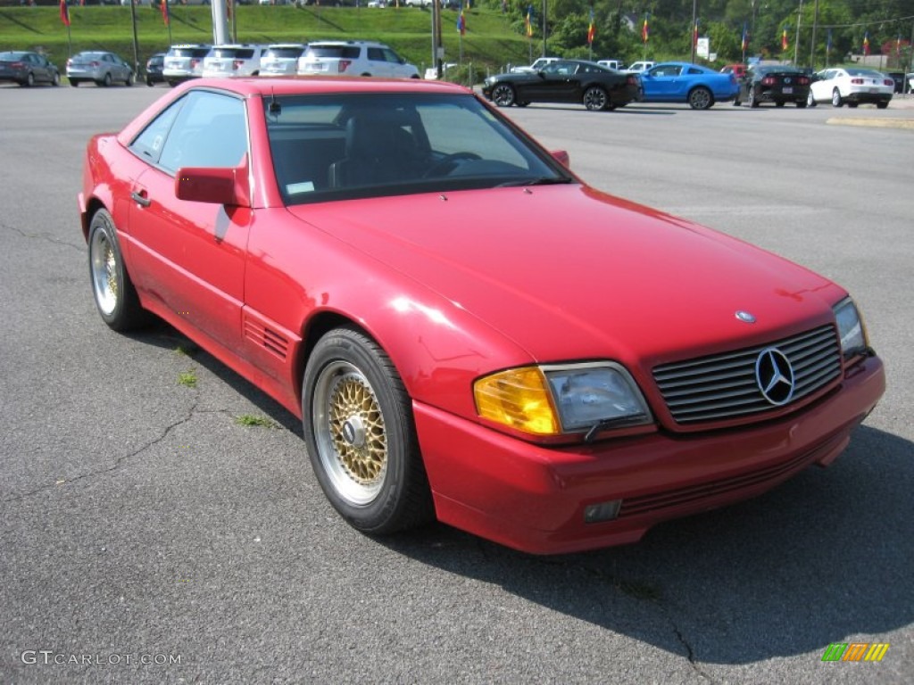 1991 SL Class 300 SL Roadster - Signal Red / Black photo #4