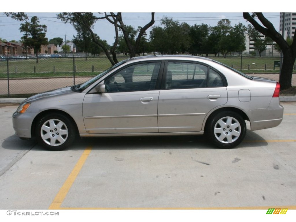 2001 Civic EX Sedan - Titanium Metallic / Beige photo #3