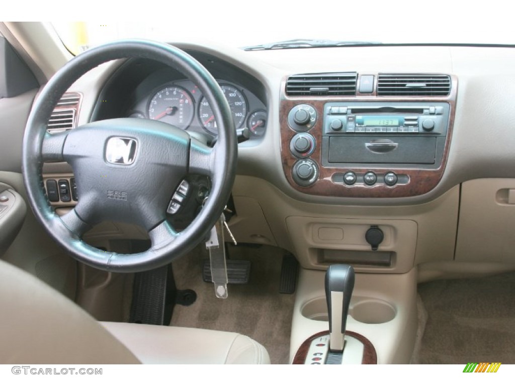 2001 Honda Civic EX Sedan Beige Dashboard Photo #52237855