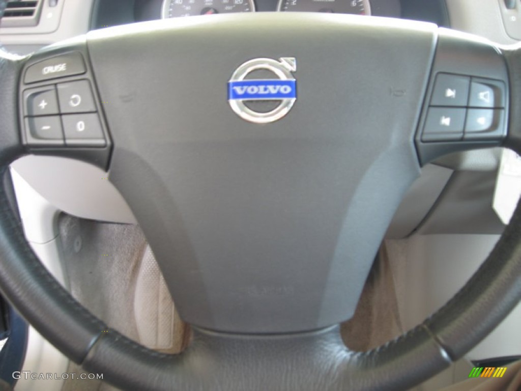 2005 Volvo S40 T5 Dark Beige/Quartz Leather Steering Wheel Photo #52237960