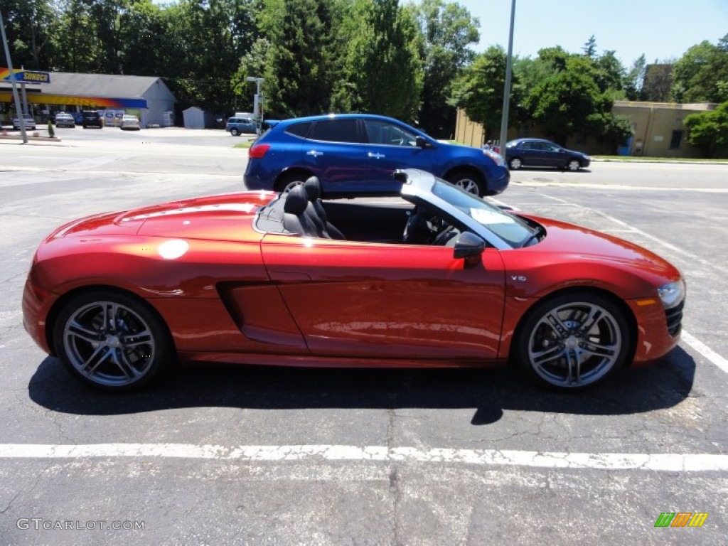 Exclusive Volcano Red Pearl Effect 2011 Audi R8 Spyder 5.2 FSI quattro Exterior Photo #52240171