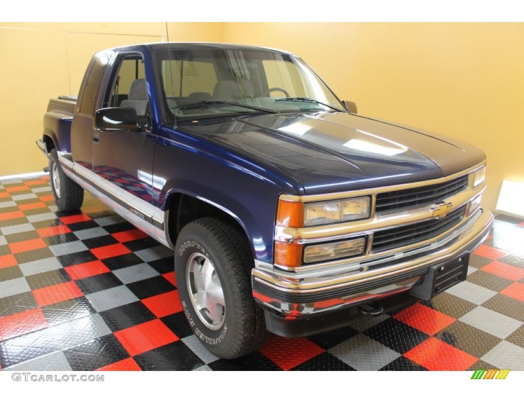 1996 C/K K1500 Extended Cab 4x4 - Indigo Blue Metallic / Gray photo #1