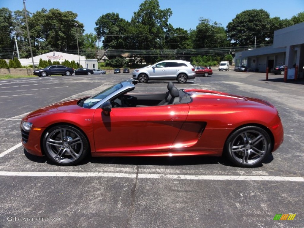 Exclusive Volcano Red Pearl Effect 2011 Audi R8 Spyder 5.2 FSI quattro Exterior Photo #52240204