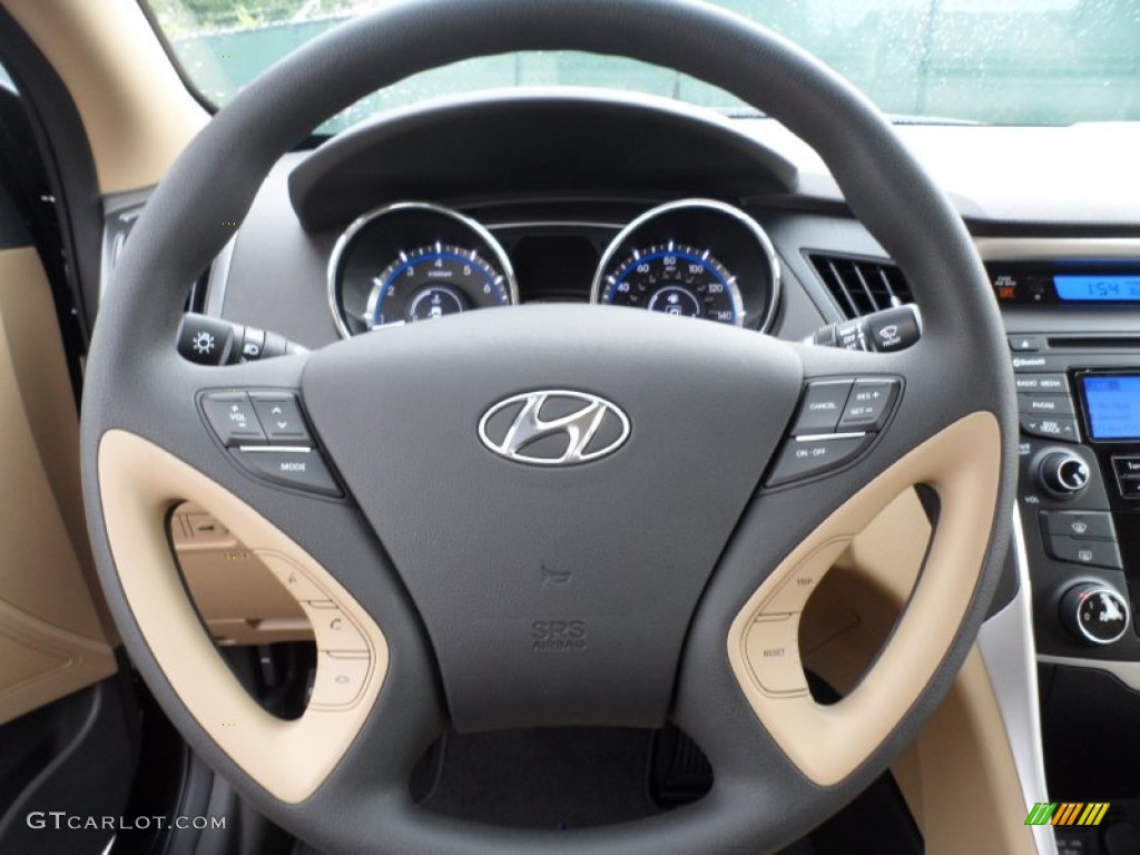 2012 Hyundai Sonata GLS Camel Steering Wheel Photo #52242058