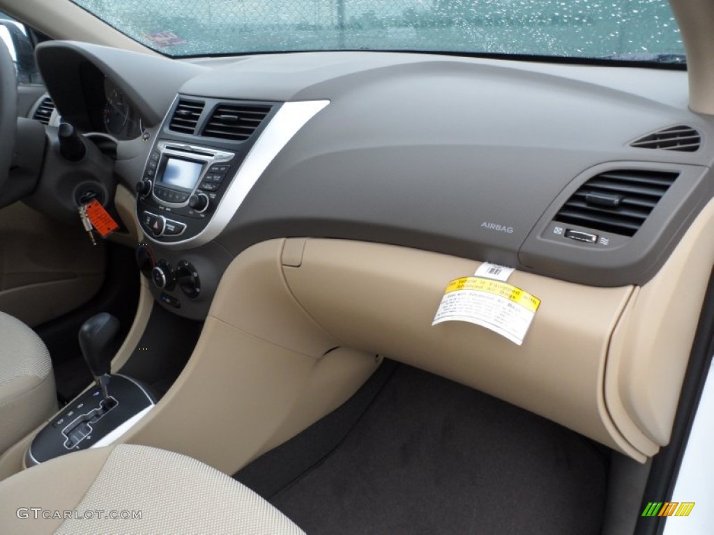 2012 Hyundai Accent GLS 4 Door Beige Dashboard Photo #52242283