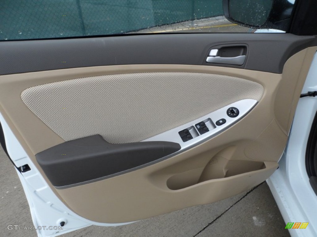 2012 Hyundai Accent GLS 4 Door Beige Door Panel Photo #52242310