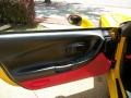 2003 Chevrolet Corvette Black/Torch Red Interior Door Panel Photo