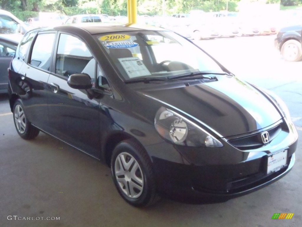 2008 Fit Hatchback - Vivid Blue Pearl / Black/Grey photo #1