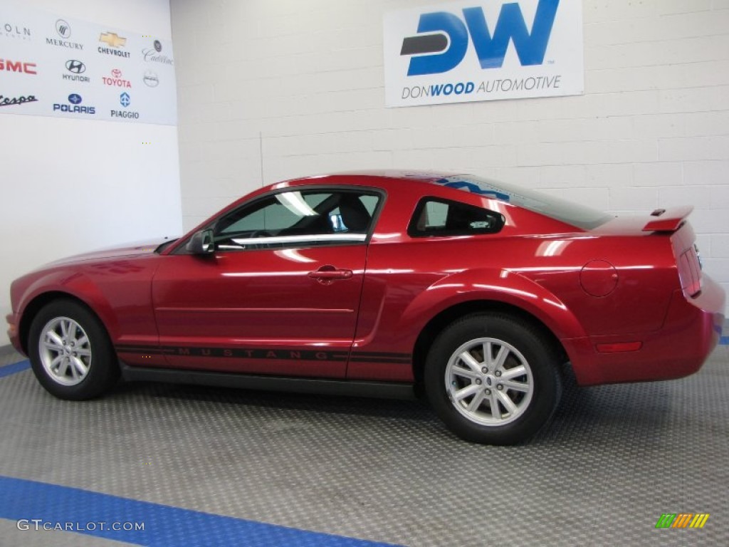 2005 Mustang V6 Deluxe Coupe - Redfire Metallic / Dark Charcoal photo #6