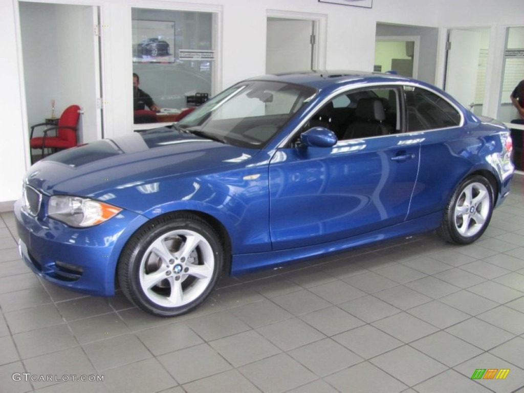 2008 1 Series 128i Coupe - Montego Blue Metallic / Black photo #1