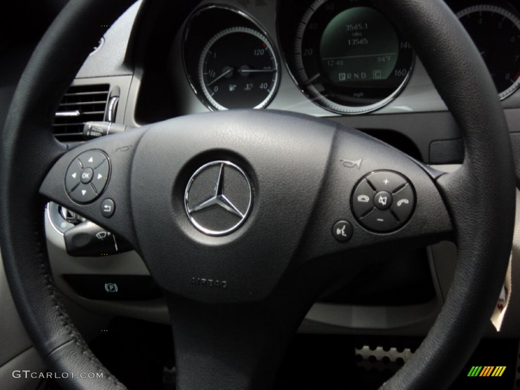 2009 Mercedes-Benz C 300 Sport Grey/Black Steering Wheel Photo #52251586