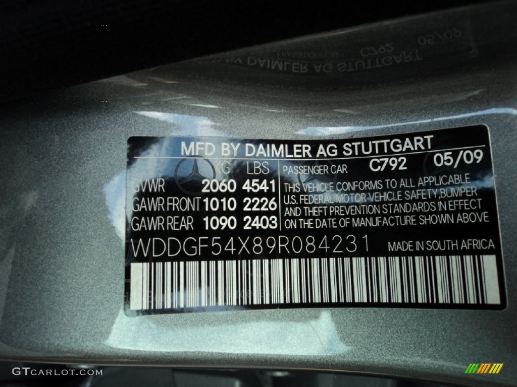 2009 C Color Code 792 for Palladium Silver Metallic Photo #52251643