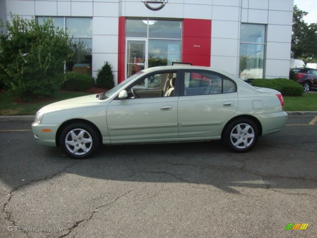 2004 Elantra GLS Sedan - Sea Shell Green / Beige photo #3