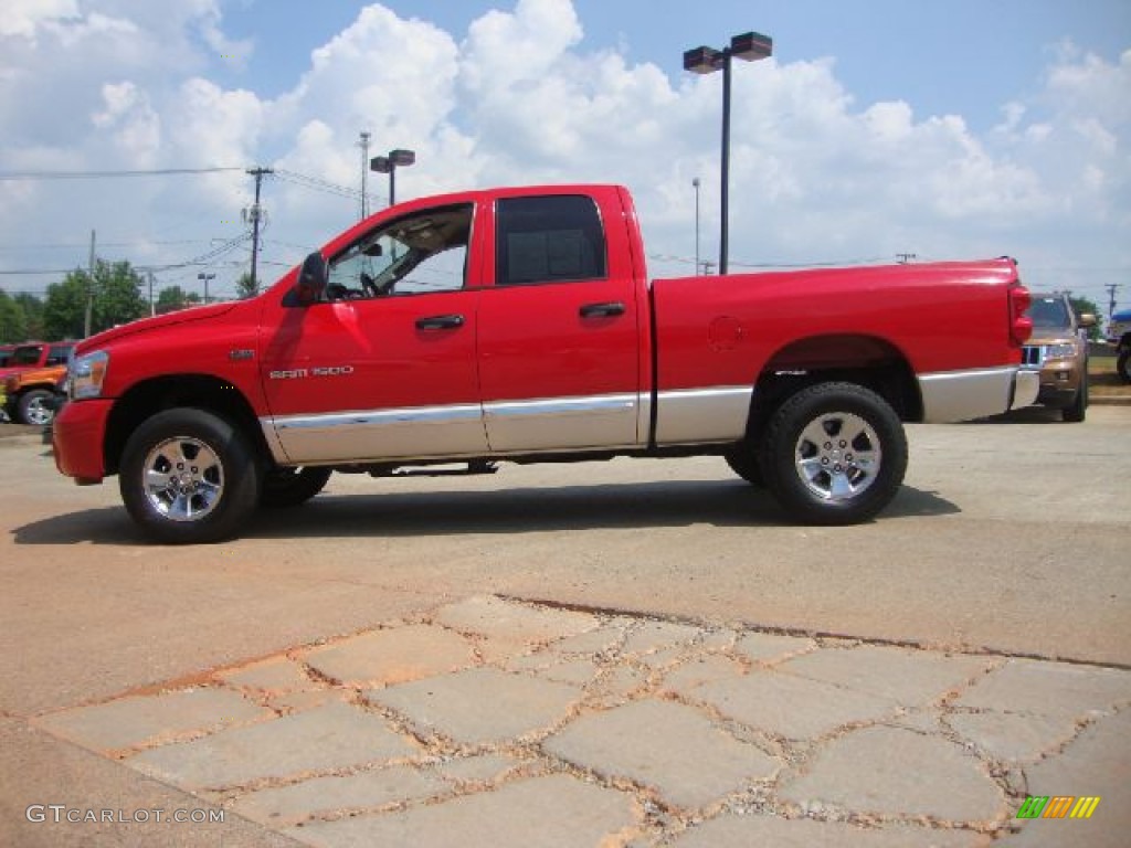 2007 Ram 1500 Laramie Quad Cab 4x4 - Flame Red / Medium Slate Gray photo #6