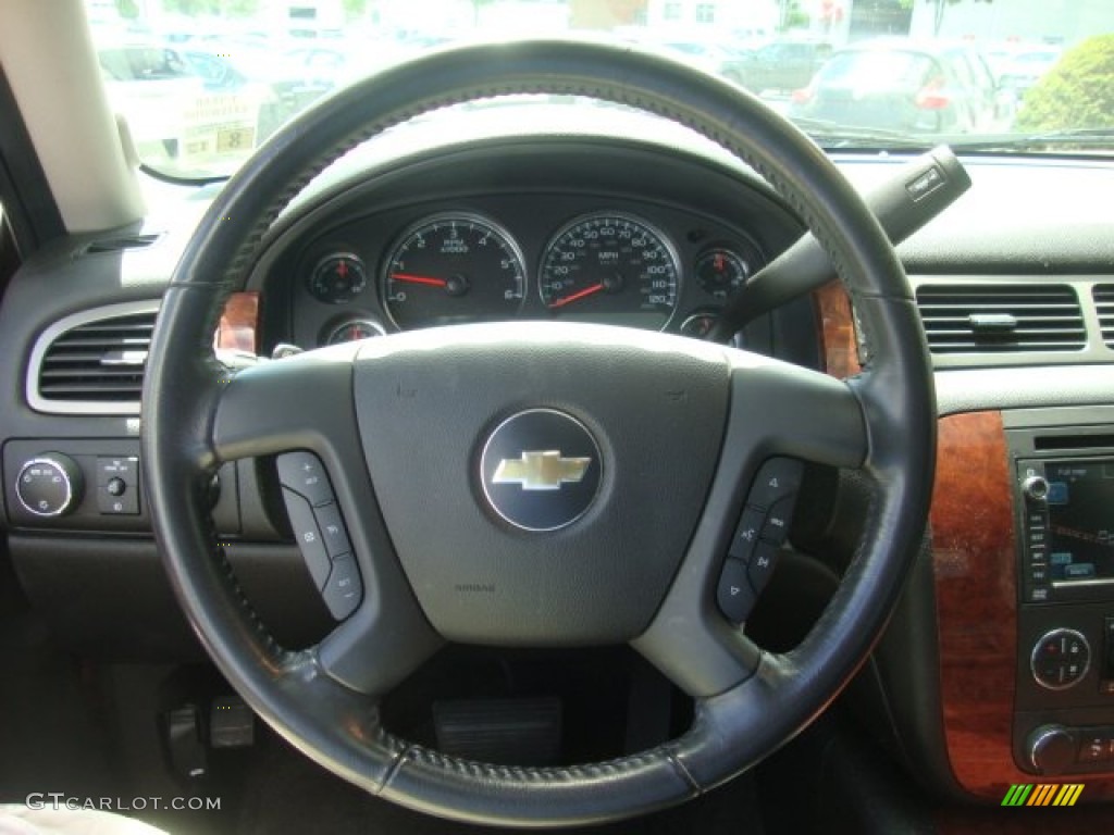 2008 Chevrolet Avalanche LTZ 4x4 Ebony Steering Wheel Photo #52253383