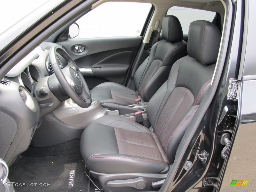 Black/Red w/Silver Trim Interior 2011 Nissan Juke SL AWD Photo #52256590