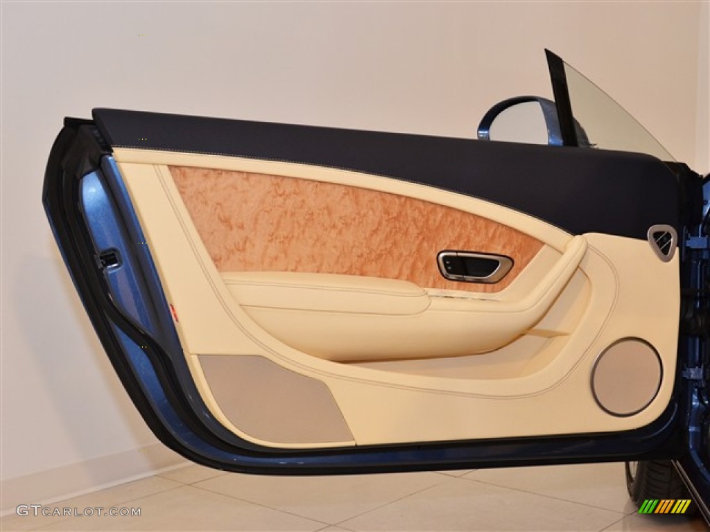 2012 Bentley Continental GT Standard Continental GT Model Magnolia/Imperial Blue Door Panel Photo #52256746