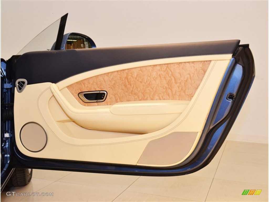 2012 Bentley Continental GT Standard Continental GT Model Magnolia/Imperial Blue Door Panel Photo #52256761