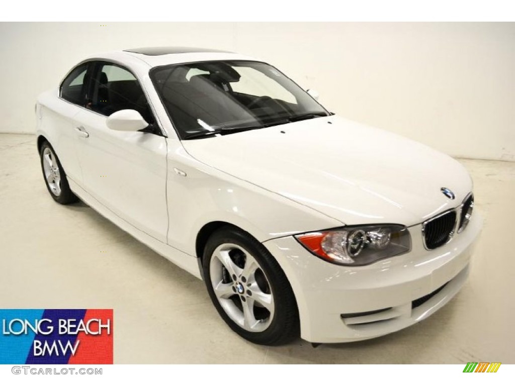 2009 1 Series 128i Coupe - Alpine White / Black photo #1