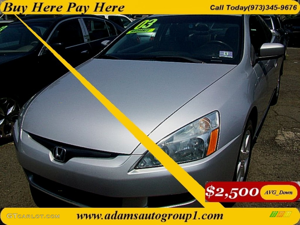 2003 Accord EX V6 Coupe - Satin Silver Metallic / Black photo #1